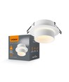 GU10 innfellingsspot - Rund, hvit, aluminium/keramikk, hull: Ø7,6 cm, mål: Ø9,2 cm, max 30W