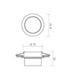GU10 innfellingsspot - Rund, hvit, aluminium/keramikk, hull: Ø7,6 cm, mål: Ø9,2 cm, max 30W
