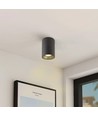 GU10 takmontert spot - Sort, Ø9cm, høyde 14cm, aluminium, IP20 innendørs, uten lyskilde