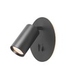 GU10 veggmontert spot med 5W LED backlight - Sort, 2700K, 2x brytere, roterbar, uten GU10 lyskilde