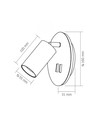 GU10 vegglampe med 5W LED backlight - Hvit, inkl. 2 brytere, uten GU10 lyskilde
