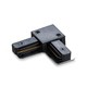 L-samler for 1-faset skinne - Svart, 1F2W