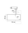 Tor skinnespot RA90 - 20W, svart, 1-faset, 1F2W