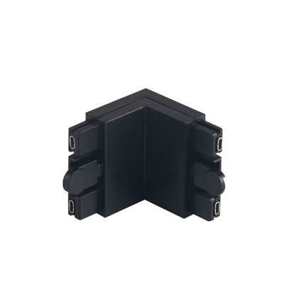 L-formet magnetisk skinneskjøt, sort - 30x30x24 mm, IP22 innendørs, 3 års garanti