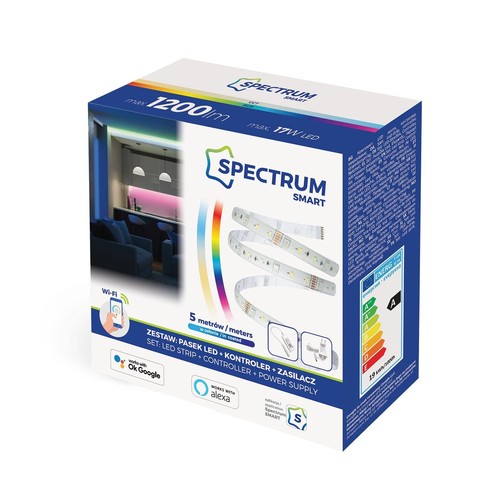 17W /m RGB+CCT LED Strip sett - 5m, 60 LED /m, Smarthjem, uten fjernkontroll