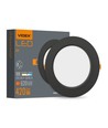 6W Ø11,8cm LED innfellingspanel - 620lm, 4000K, hvit kant, flicker free