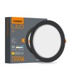 12W sort LED innfellingspanel - 1350lm, 4000K, Hull: Ø2,7 cm, 120 grader beam angle