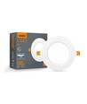 4W Ø10cm LED innfellingspanel - 4000K, integrert driver, hvit kant