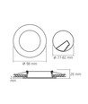 4W Ø10cm LED innfellingspanel - 4000K, integrert driver, hvit kant