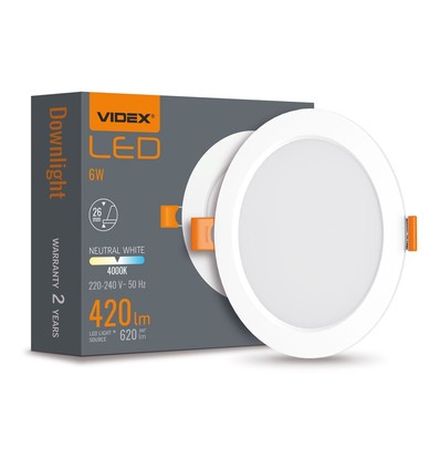 6W Firkantet rammeløst LED innfellingspanel - 4000K, 120°, Hull: Ø5-10 cm, Mål: 11,8 x 11,8 cm