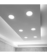 18W rammeløst LED innfellingspanel - 2100lm, 4000K, 22,2 x 22,2 cm, integrert driver, hvit kant