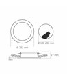 18W rammeløst LED innfellingspanel - 2100lm, 4000K, 22,2 x 22,2 cm, integrert driver, hvit kant