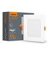 6W kvadratisk LED innfellingspanel - 450lm, 4000K, hvit kant, Hull: Ø9,5-10 cm, Mål: 12x12 cm