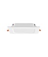 6W kvadratisk LED innfellingspanel - 450lm, 4000K, hvit kant, Hull: Ø9,5-10 cm, Mål: 12x12 cm