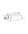 6W kvadratisk LED innfellingspanel - 450lm, 4000K, hvit kant, Hull: Ø9,5-10 cm, Mål: 12x12 cm
