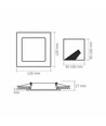 6W kvadratisk LED innfellingspanel - 450lm, 4000K, hvit kant, Hull: Ø9,5-10 cm, Mål: 12x12 cm