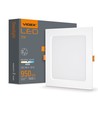 12W Firkantet LED innfellingspanel - 4000K, Hull: 14,5 x 14,5 cm, Mål: 17,5 x 17,5 cm, hvit kant
