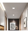 12W Firkantet LED innfellingspanel - 4000K, Hull: 14,5 x 14,5 cm, Mål: 17,5 x 17,5 cm, hvit kant