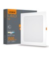 18W Firkantet rammeløst LED panel - 122lm/W, 4000K, 224x224mm, hvit kant, flicker free