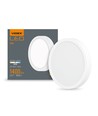 18W LED påbygningspanel - 1400lm, 4000K, 14,2 x 14,2 cm, hvit kant