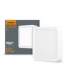 12W kvadratisk LED påbygningspanel - 820lm, 4000K, hvit kant, 14,2 x 14,2 cm