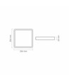 24W kvadratisk LED taklampe - 26,4 x 26,4 cm, sort kant, 4000K, IP20 innendørs, inkl. lyskilde