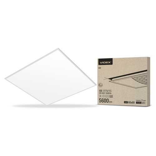 60x60 LED panel til innbygging, 36W - 155lm/W, 4000K, IP20, 3 års garanti