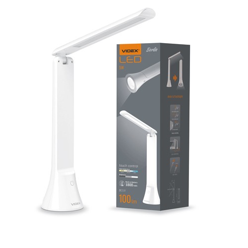 Berlin LED skrivebordslampe, 5W - Oppladbar, dimbar, 3-i-1 CCT, bærbar, hvit