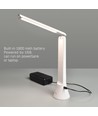 Berlin LED skrivebordslampe, 5W - Oppladbar, dimbar, 3-i-1 CCT, bærbar, hvit