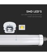 150cm 48W vanntett komplett LED-armatur, gjennomgangskoblet - 5760lm, 120lm/W, IP65