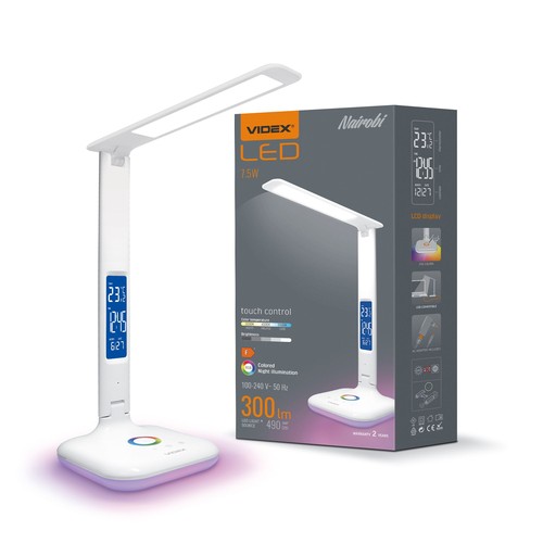 Nairobi bordlampe - LED, dimbar, hvit, 230V, 490lm, 7,5W