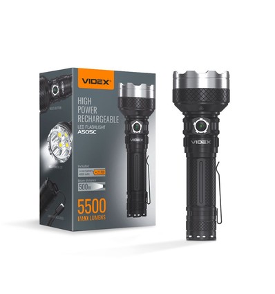 LED bærbar lommelykt - 5000K, lysstyrke 5500lm, forbruk 20W