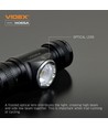10W LED Oppladbar hodelykt - 5000K, USB-C, 1200lm