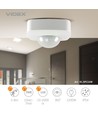 PIR bevegelsessensor og skumringsrelé, 1200W - 360 grader, IP54, hvit, rekkevidde 8m