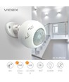 Infrarød bevegelsessensor - 360 grader, 1200W, IP20 innendørs, rekkevidde opp til 8m