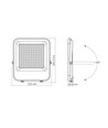 100W LED lyskaster - 150lm/W, IP65, Grå, 5000K, utendørs