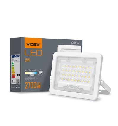 30W LED lyskaster med sensor - 2700lm, IP65, 5000K, PIR sensor, utendørs arbeidslampe