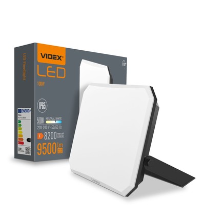 100W LED lyskaster, sort - 9500lm, IP65, 5000K, utendørs, arbeidslampe