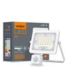 20W LED lyskaster med sensor - 6500lm, IP65, IK07, grå, utendørs