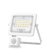 20W LED lyskaster med sensor - 6500lm, IP65, IK07, grå, utendørs