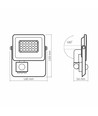 20W LED lyskaster med sensor - 6500lm, IP65, IK07, grå, utendørs
