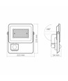 50W LED lyskaster med sensor - 130lm/W, IP65, 5000K, grå, utendørs, arbeidslampe