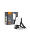 20W LED lyskaster med sensor - IP65, 5000K, sort, utendørs, bevegelsessensor