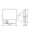 50W LED lyskaster med sensor - 4750lm, IP65, 5000K, sort, utendørs, arbeidslampe