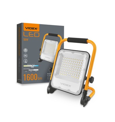 50W oppladbar LED lyskaster - 1600lm, IP65, bærbar, arbeidslampe, 3 lysstyrker, USB-C output