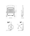 50W oppladbar LED lyskaster - 1600lm, IP65, bærbar, arbeidslampe, 3 lysstyrker, USB-C output