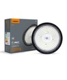 100W LED High Bay, 120lm/W - 90 grader, IP65, 5000K, sort, inkl. kjettingoppheng