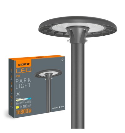 120W LED gatebelysning / parklampe - 140lm/W, IP65, Justerbar watt og CCT