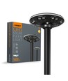 12W Solara LED parklampe med sensor - 1400lm, IP54, 360 grader, 3.2V, CCT, sort finish