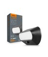 500lm Solcelle LED vegglampe med sensor - IP54, 5000K, sort, bevegelsessensor, utendørs